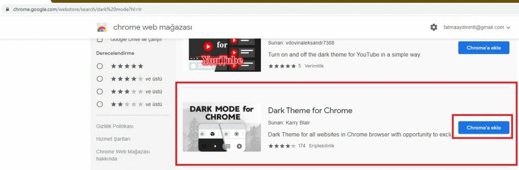 Google Chrome için Karanlık Modu Etkinleştirme