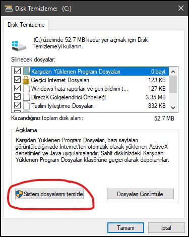 Windows'da C diskinde gereksiz dosyaları temizleme silme 1 – Ek Aciklama 2020 09 18 132749