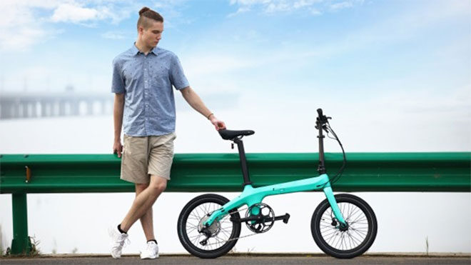 karbon fiber katlanabilir elektrikli bisiklet